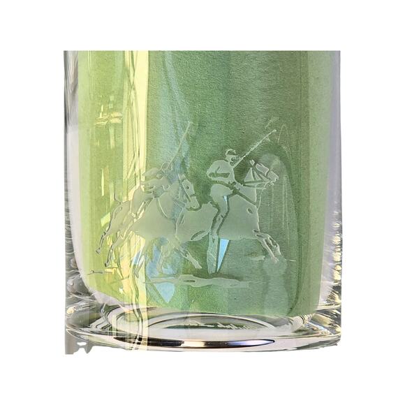 90s Ralph Lauren Polo Scene DOF Crystal Whiskey Cocktail Glass Set of 4 with Box - Picture 4 of 12